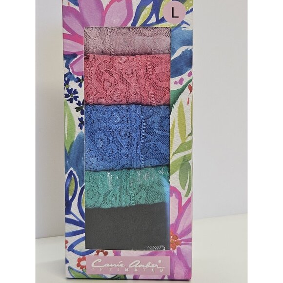 Carrie Amber Other - Carrie Amber Women Size L Intimates 5PK Lace Hipster Multicolor Gift Box Panties